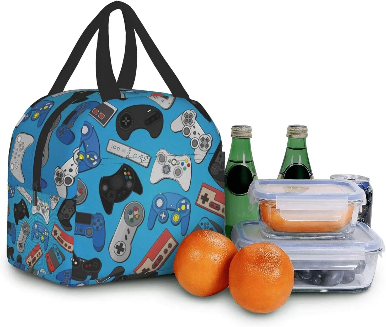 Boîte à lunch de fond de contrôleur de jeu vidéo pour hommes et femmes, sac fourre-tout compact, conteneur réutilisable, école, travail de bureau