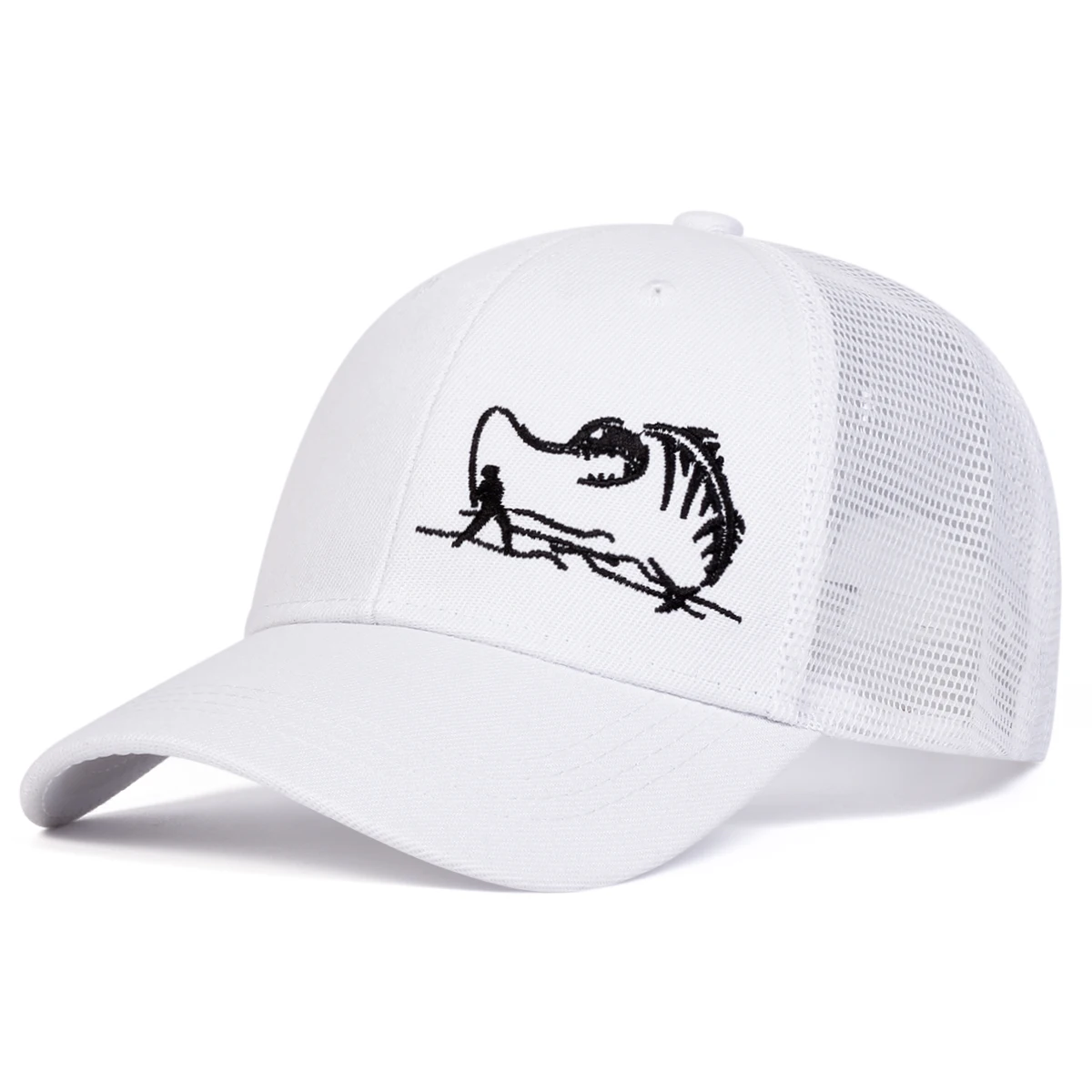 Unisex Go Fishing Embroidery Baseball Net Caps Spring and Summer Outdoor Adjustable Casual Hats Sunscreen Hat