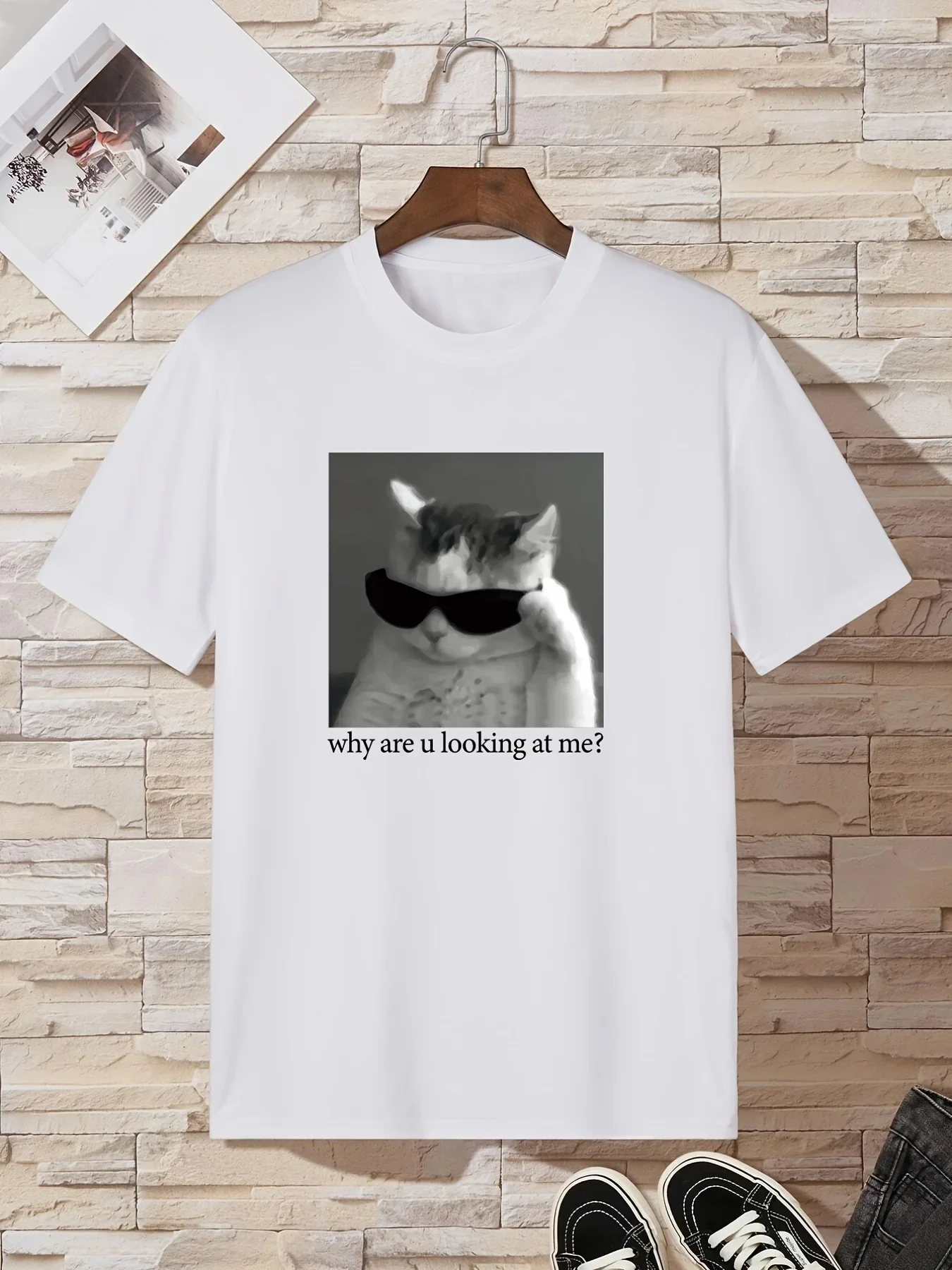 

Why Are U Looking At Me Women T-shirt, Casual Solid Color Crew Neck Summer Short Sleeved T-shirts Female TopsTees