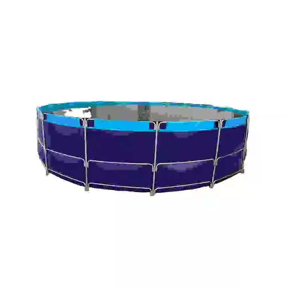 Circle fishing tanks hot-dip galvanized pipe fishponds  PVC tarpaulin 0.9mm 1.2mm 1.5mm customized simple aquaculture system