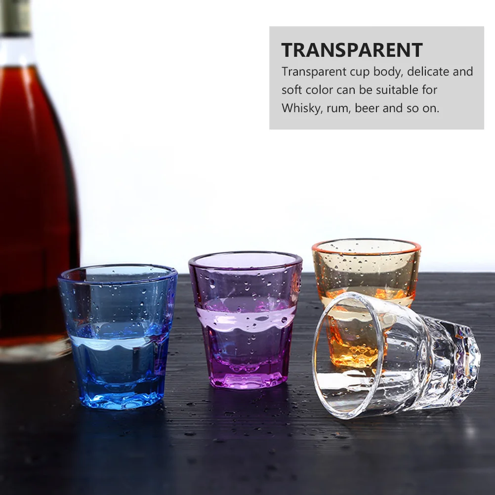 

4pcs Acrylic Cups Reusable Transparent Glasses Drinkware Kitchen Whisky Rum Beer Beverages