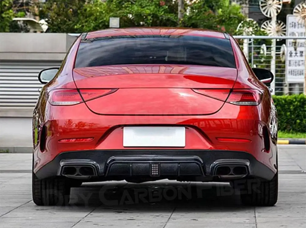 

Carbon Fiber Car Rear Bumper Lip Diffuser for Mercedes Benz CLS Class C257 CLS260 300 350 450 CLS53 AMG 2019 UP WIth Light FRP