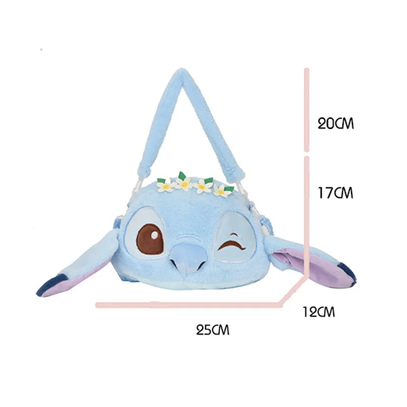 New Disney Star Baby Stitch Angel Baby Plush Doll Large Capacity Cartoon Soft Shoulder Bag Fashion Casual Women Diagonal Bags