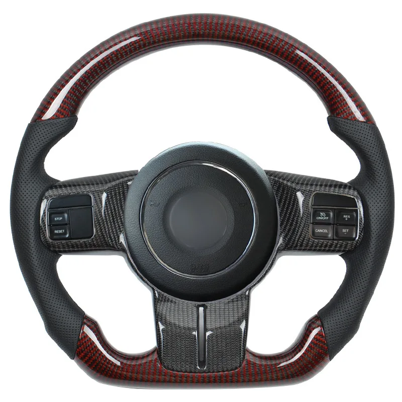 

Suitable for JEEP Jeep, Compass, Wrangler, Carbon Fiber Sports D-Type Leather Steering Wheel Modification