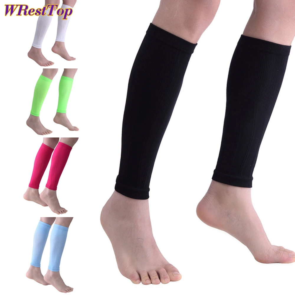 1Pair Unisex Leg Warmers Calf Compression Sleeve for Men Women, Footless Socks for Running, Cycling, Shin Splint Support Relief