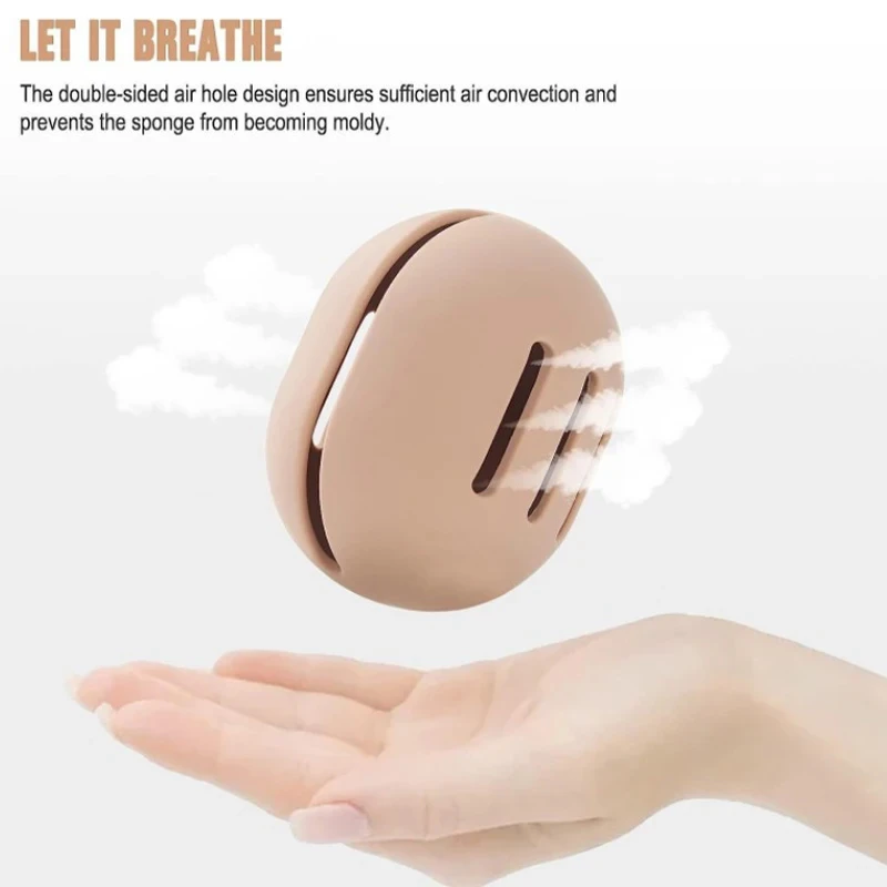 1Pcs Makeup Sponge Holder Eco-Friendly Silicone Multi-hole  Storage Case Travel Protable Cosmetic Puff Holder Box