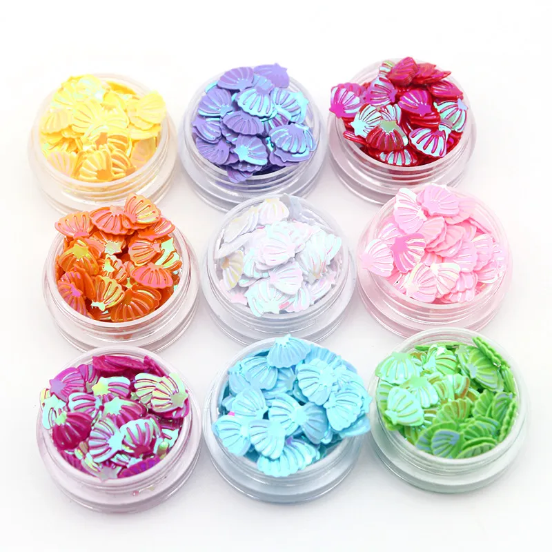 7mm 10g Sea Shell PVC Bulk Sequin Glitter Glitter Glitter for Nail Art Sewing Wedding Costume Decoration Confetti  Accessories