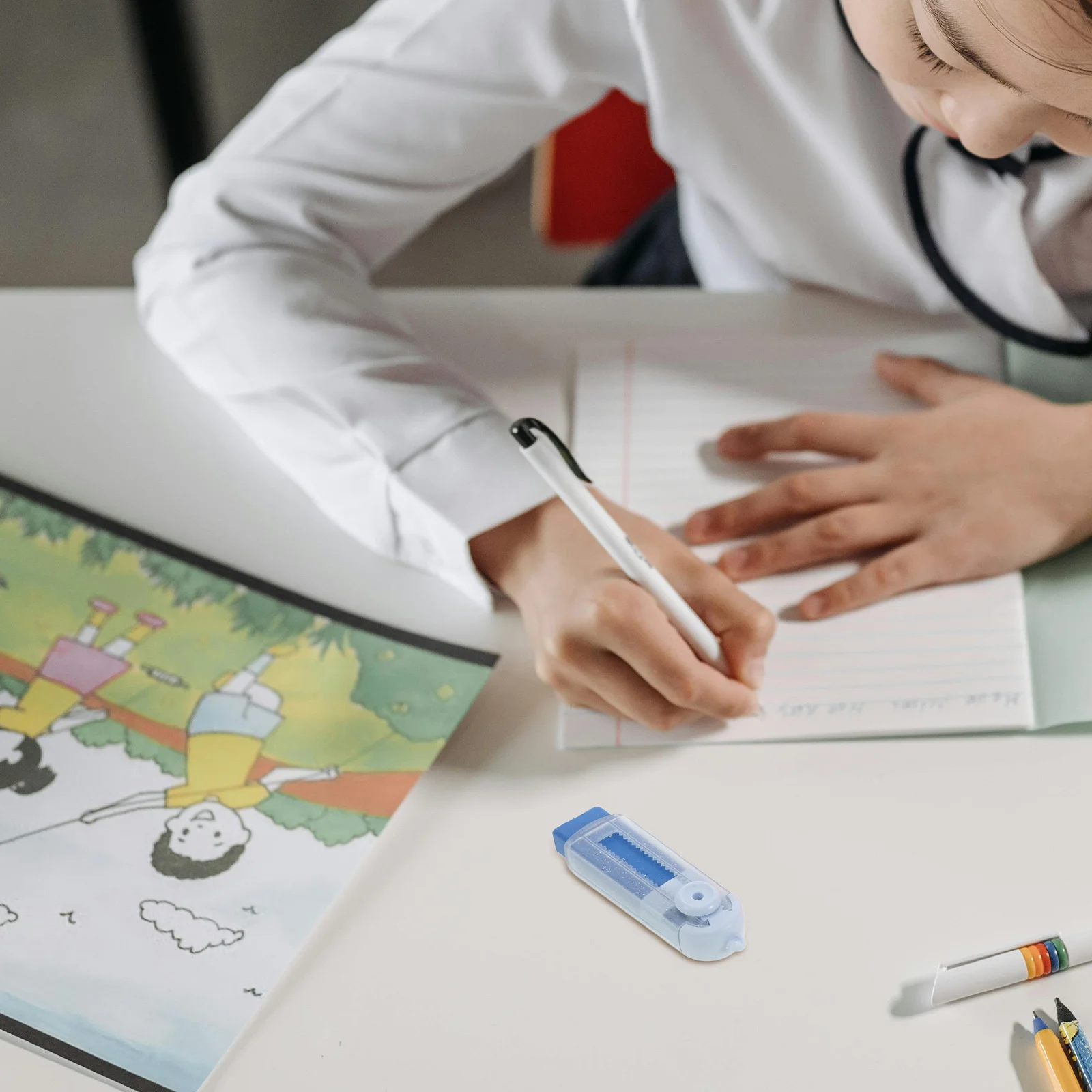 4Pcs Traceless Retractable Erasers Convenient Slide Style for Students School Exam Use Fine Craftsmanship Multi-Function Small