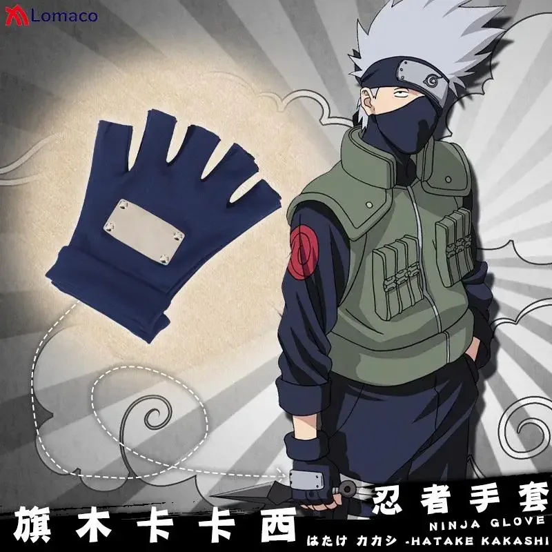 1 Pair Hatake Kakashi Cosplay Gloves Cosplay Accessories Kakashi Half-finger Long Glove Anime Around Props