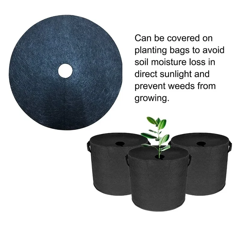 

12pcs Weeding Cloth Covering Ring Non-wovens Black Grass Cloth for Vegetable Garden 15/27/32/42cm Diameter Protection Mat