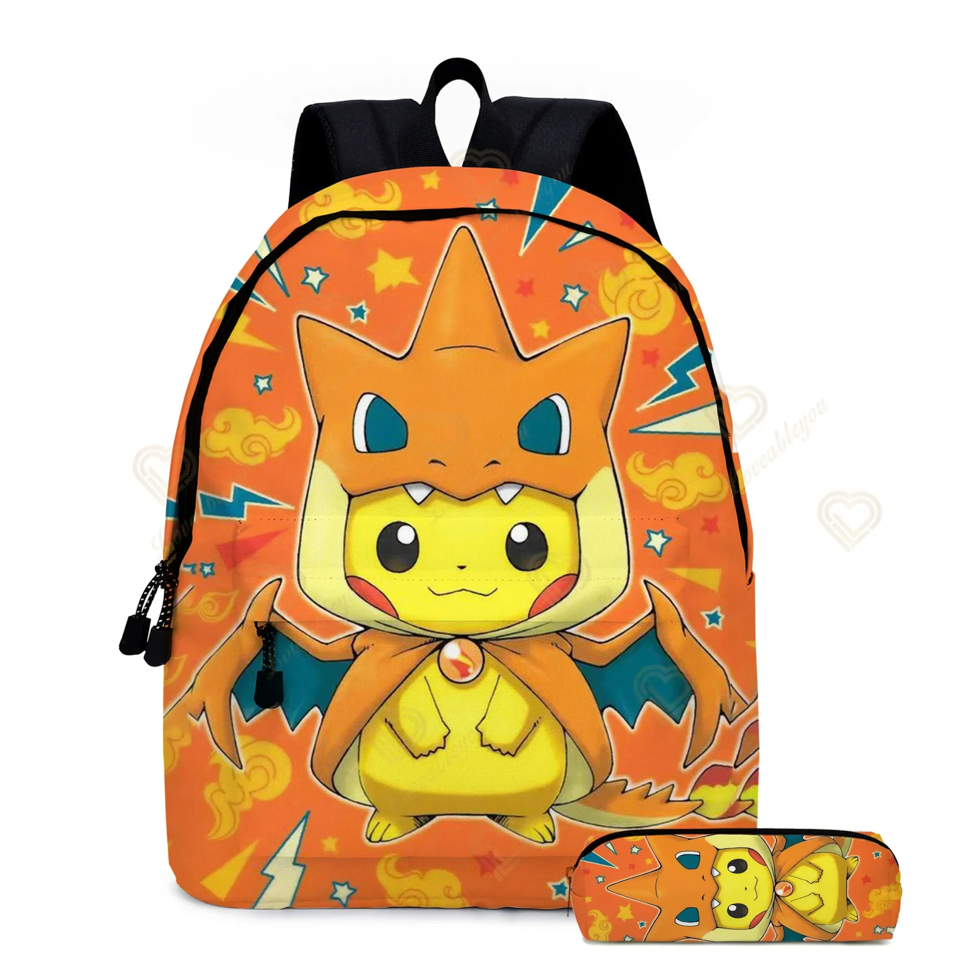 2 stks/set Anime Pikachu Pokemon Afdrukken Rugzak School Pikachu Jongens Meisjes Mode Laptop Grote Capaciteit Schooltas voor Geschenken