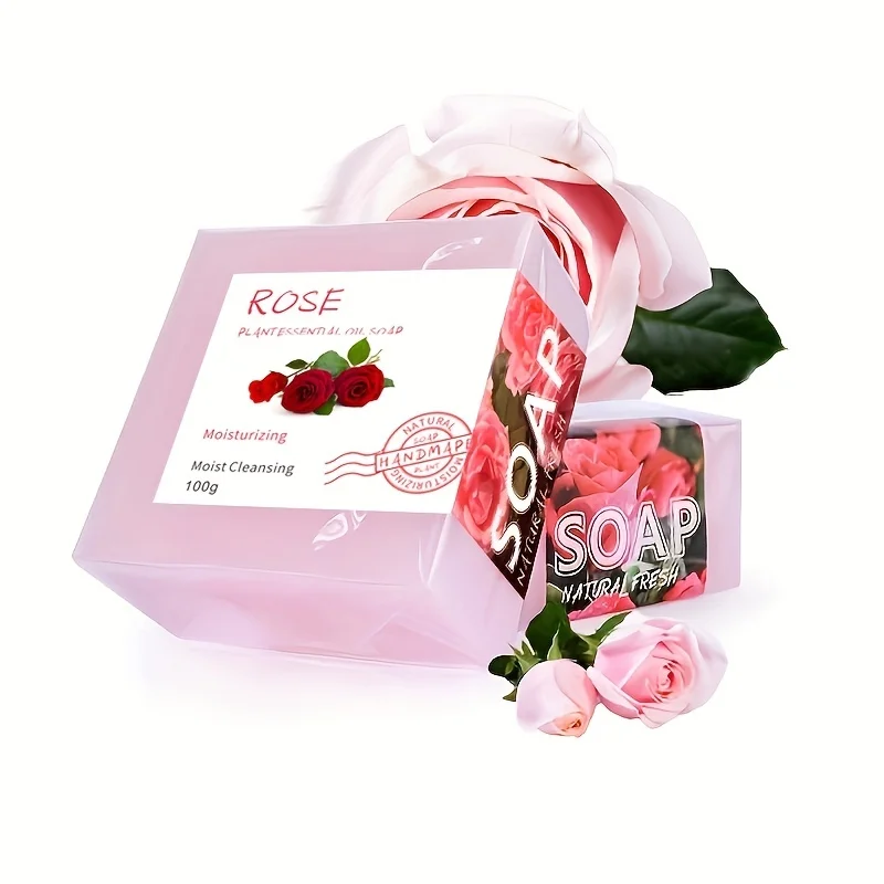 Handmade Rose Soap – Rich Lather for Deep Cleansing, Hydrating & Purifying with Essential Oils 1pcs X 100g