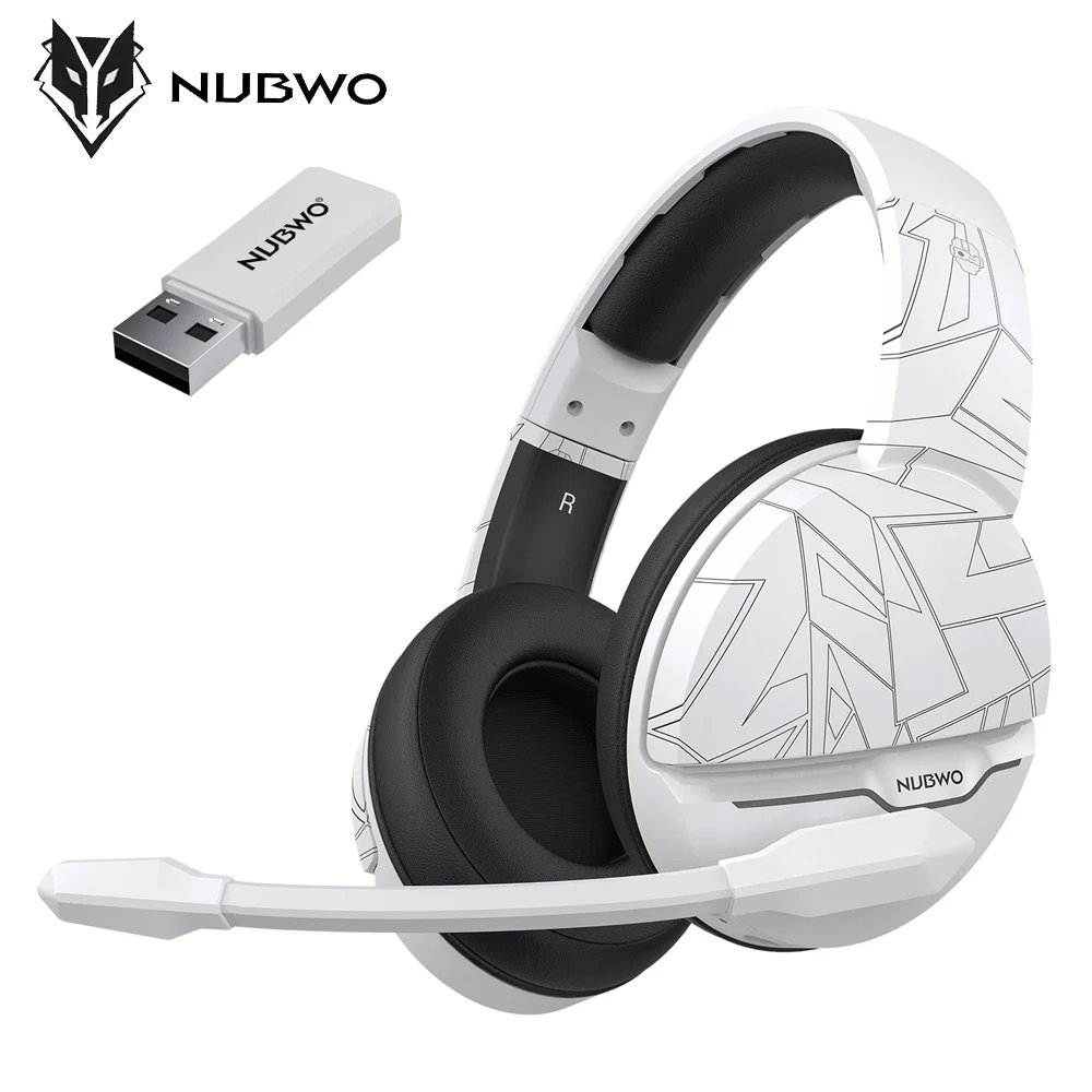 NUBWO G08 Wireless Gaming Headset Bluetooth 5.3 & 2.4G Wireless E-Sports Headphones with Mic 3.5mm Cabel Earphone For PS5 PS4 PC