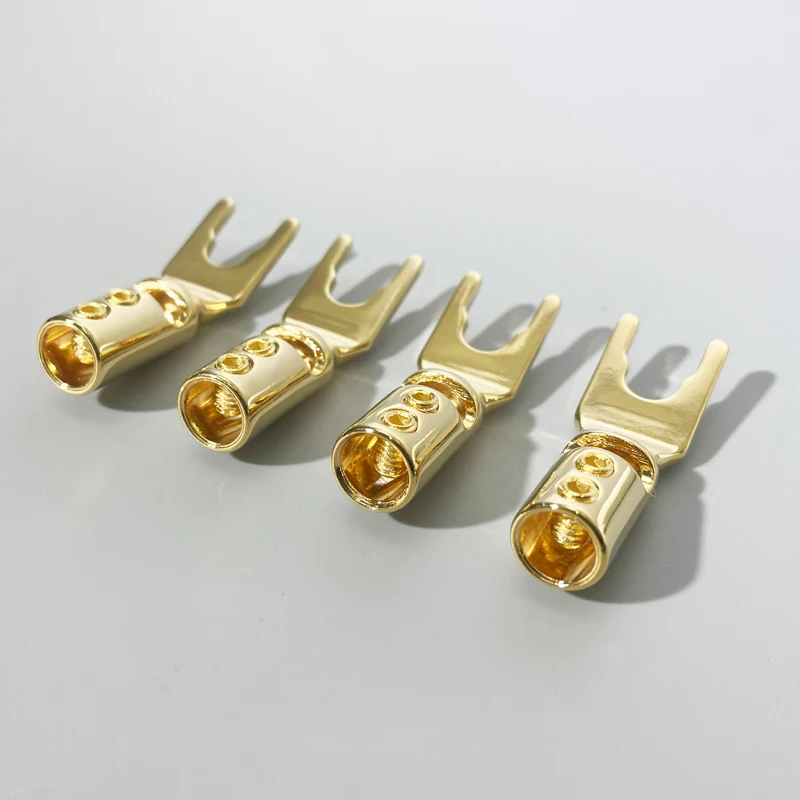 HiFi MPS Tiger Shark-G Freezing-180 ประเภท Y ประเภท U HiFi ตัวเชื่อมต่อลําโพงปลั๊กกล้วยทองแดงบริสุทธิ์เครื่องขยายเสียงตัวเชื่อมต่อลําโพง