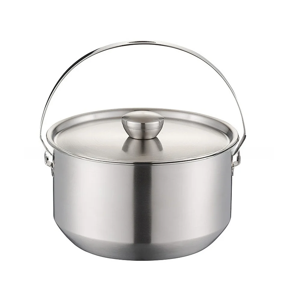 Stainless Steel 4L Outdoor Cooking Pot with Lid and Handle Designed for Durability and Reliable Performance the
