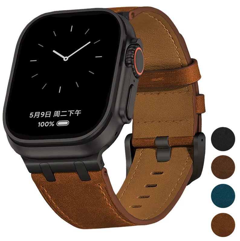 Lederarmband für Apple Watch Ultra 3 2 49mm Series 11 10 46mm Schnellwechsel-Armband für iWatch 10 9 8 7 6 5 4 SE Ultra 44 45mm