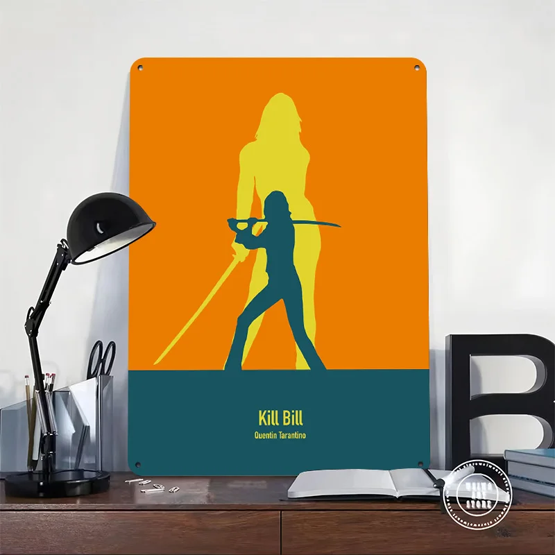Kill Bill Poster Retro 3D Printed Metal Signs Customized Wall Hanging Gift for Office Decoration Gaming Custom Plate Wand Deko