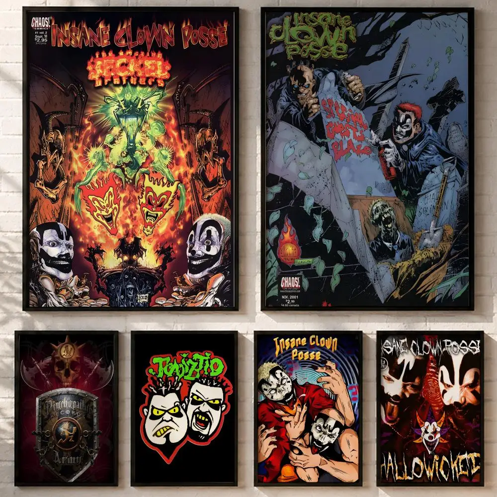 Band Insane Clown Posse Poster HD poster wall art self-stick no-residue for home cafe office great gift