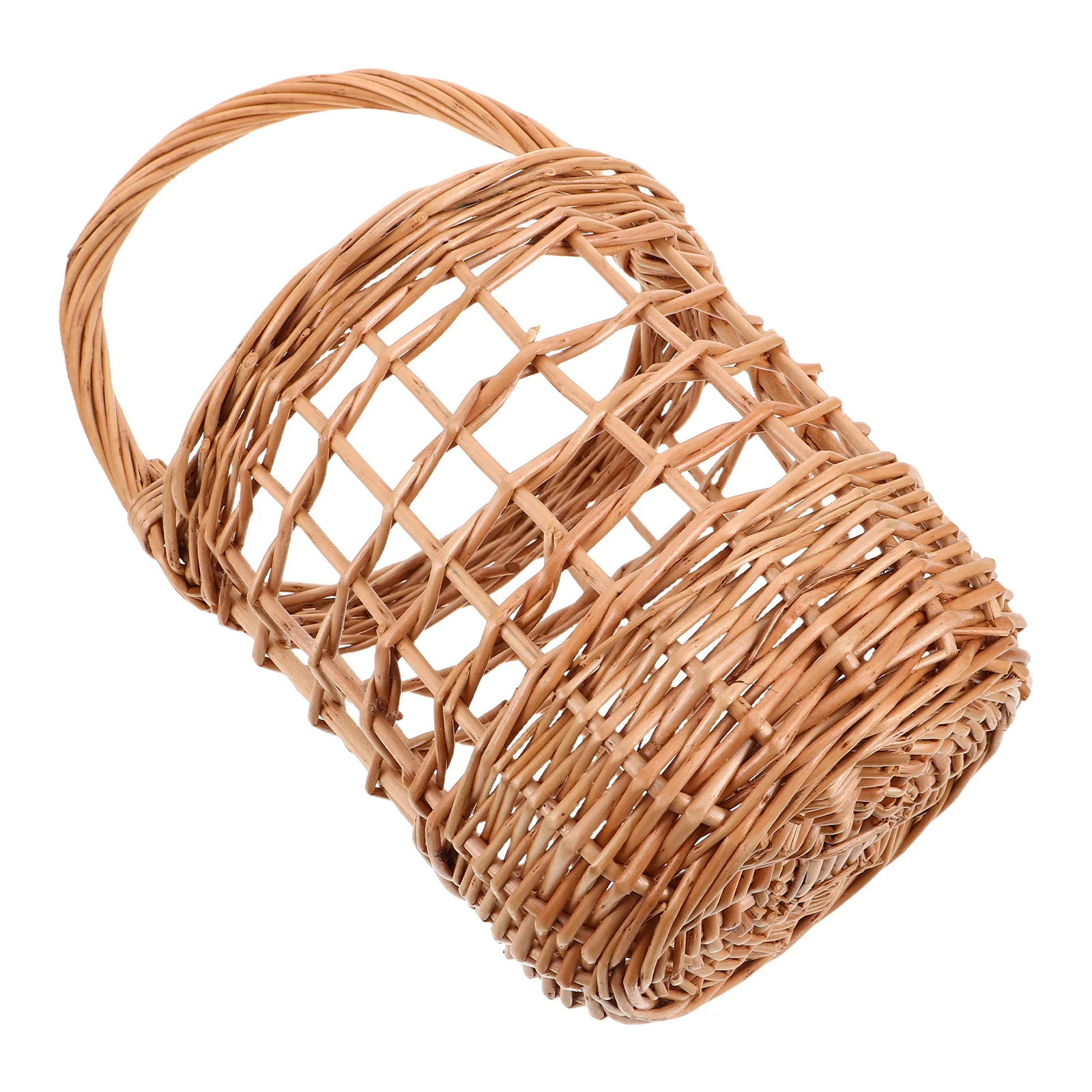 

Woven Wicker Basket Handcrafted Kitchen Storage Vegetable Fruit Keeper Wall Hanging Organizer 128 Char Handwoven Basket