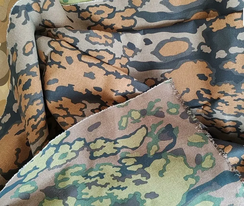 الحرب العالمية الثانية الجيش الألماني أوراق البلوط عكسها كامو نسيج التمويه القطن - 150 سم × 100 سم -