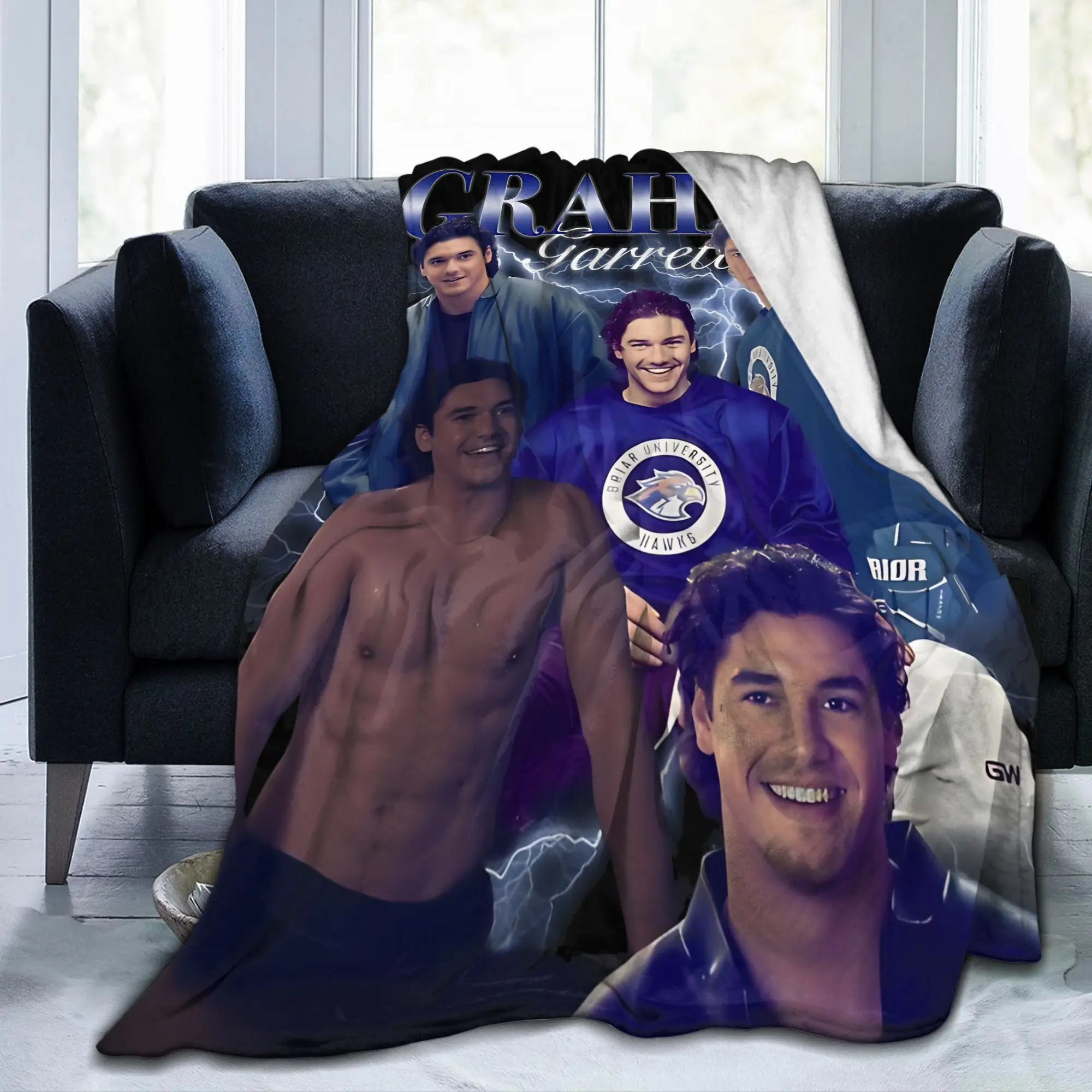 

Off Campus Garrett Graham Knitted Blanket Fleece Super Soft Throw Blankets for Bed Bedspread