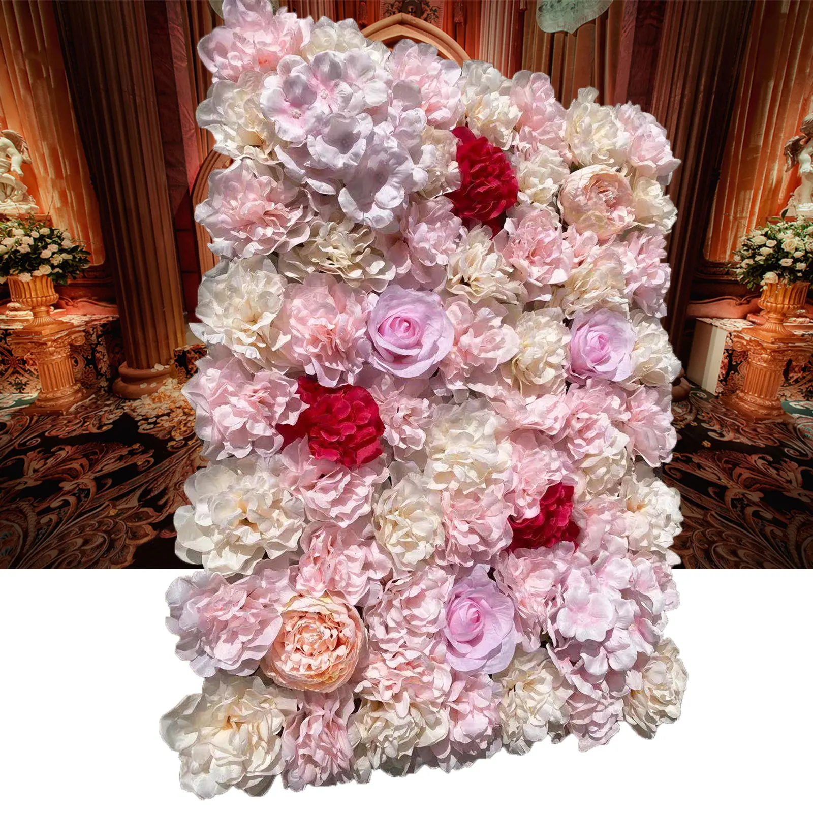 20x Artificial Flower Wall Hydrangea Wall DIY Flower Panel Wedding Decor Backdrop Halloween