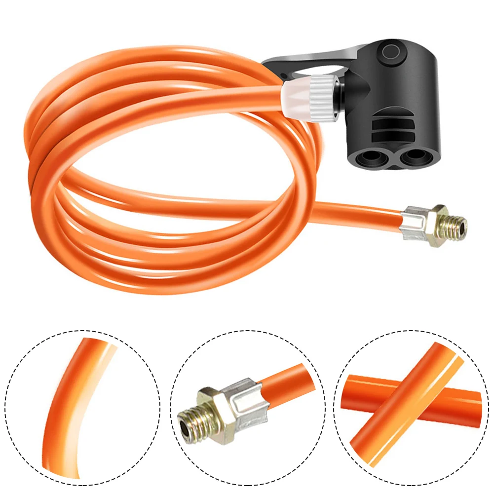 Brand New Bike Pump Tube Tire Inflator 125cm Length Anti-freeze Bold Trachea Heat-resistant US/UK/French Nozzles