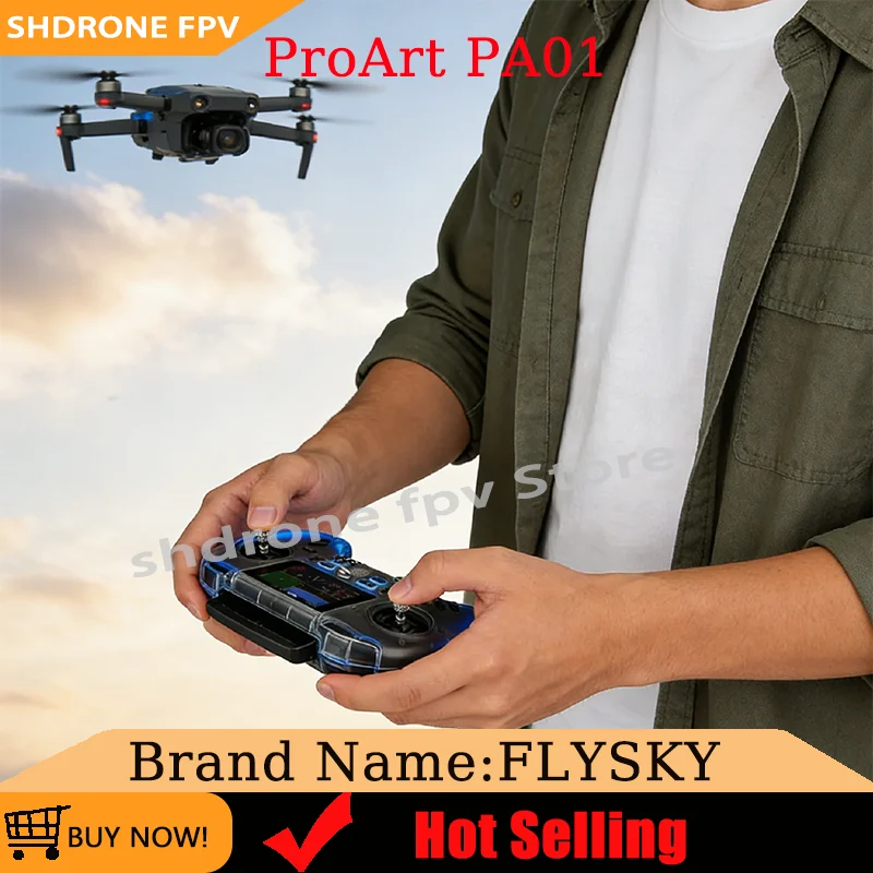 

Flysky Fusi PA01 FPV Remote True 500mW Power + 2.4Inch IPS Screen + Mini Hall Assembly Anti-Interference Control for FPV Drone