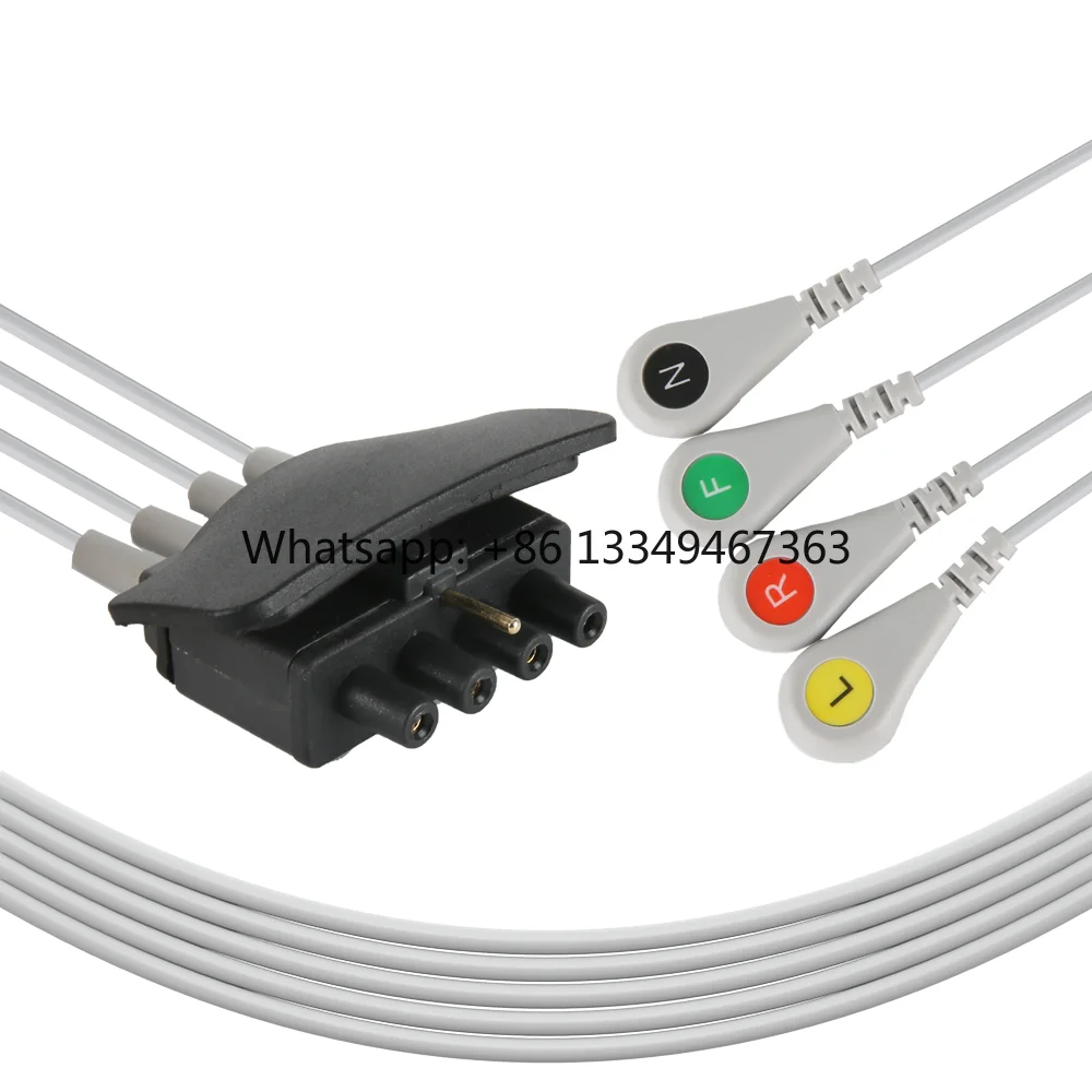 

Best price Compatible for Strykers/Medtronics Lifepak 20E/805265-04 Telemetry Leadwire, 4 Leads Snap IEC Leadwire Cable discou