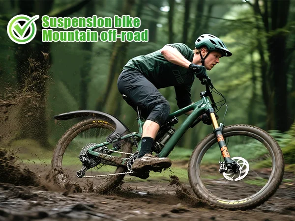 RBRL Fahrrad-Hinterradschutzblech für 27,5 28 29 Zoll MTB, erweitertes, breiteres, vollflächiges E-Bike-Schutzblech mit Schnellverschluss-Klettverschluss – Detail 1