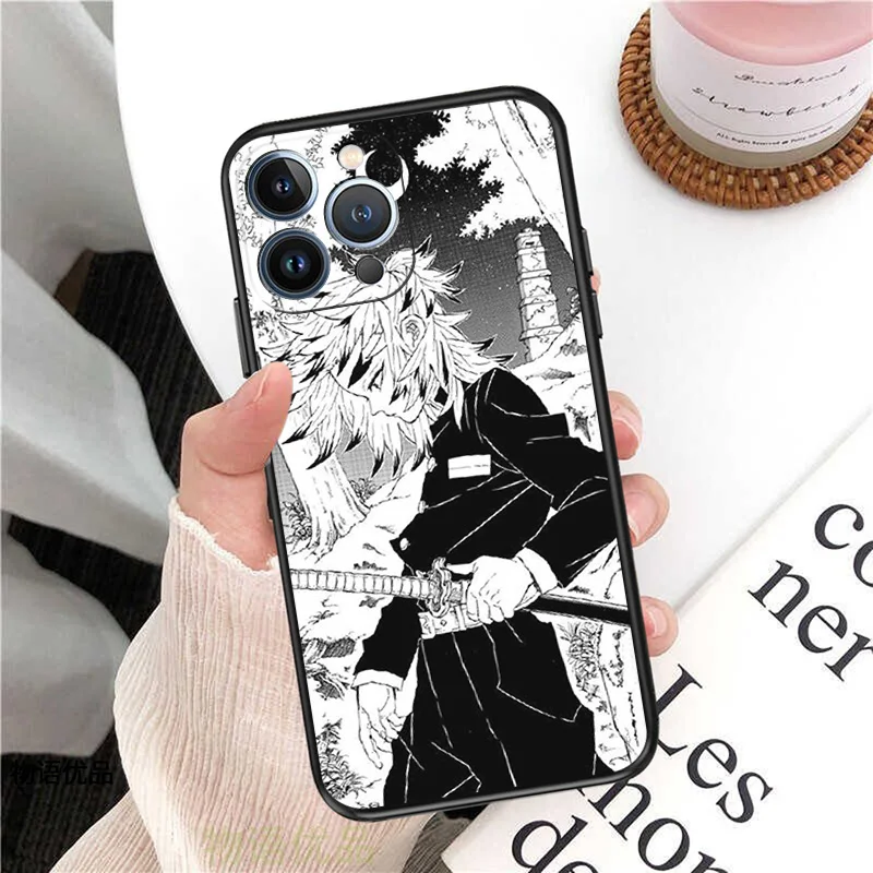 Phone Case for iPhone 16ProMax 14 13 15 Pro Max 12 11 XR SE 7 8 16 Plus Demon Slayer Rengoku Kyoujurou Soft Black Silicone Cover