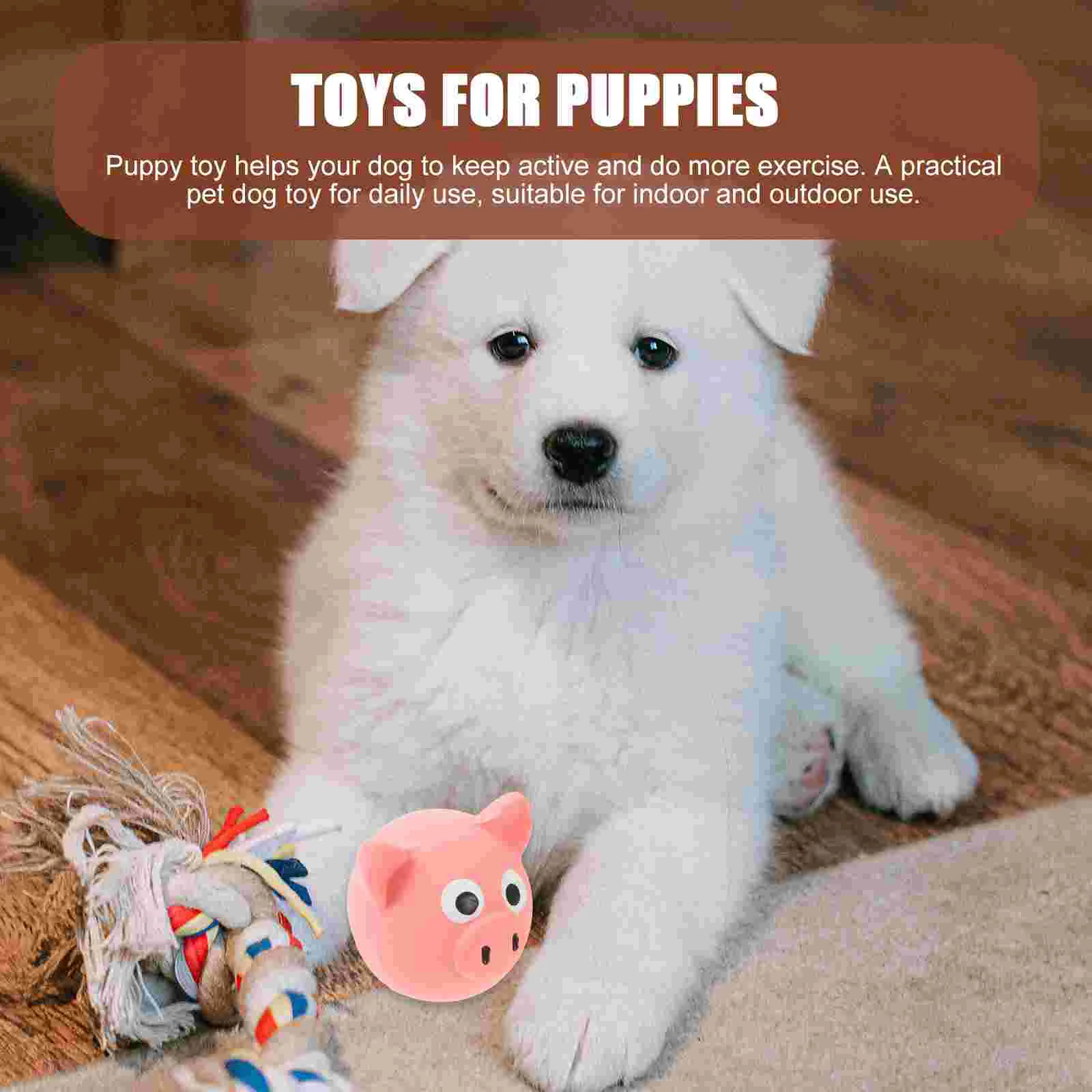 Pet Latex Toys Puppy Teething Balls Dog Chewing Piggy Stuff Animals Tots Play Small Squeaky Interactive Baby