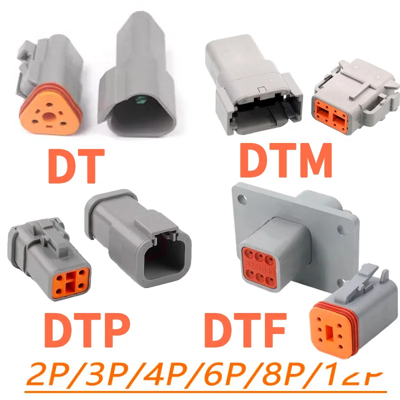 Multi-Series DEUTSCH Connector Bundle (DT/DTM/DTP/DTF) | IP68 Waterproof Plug 2-12Pin with Screw Lock & Terminals
