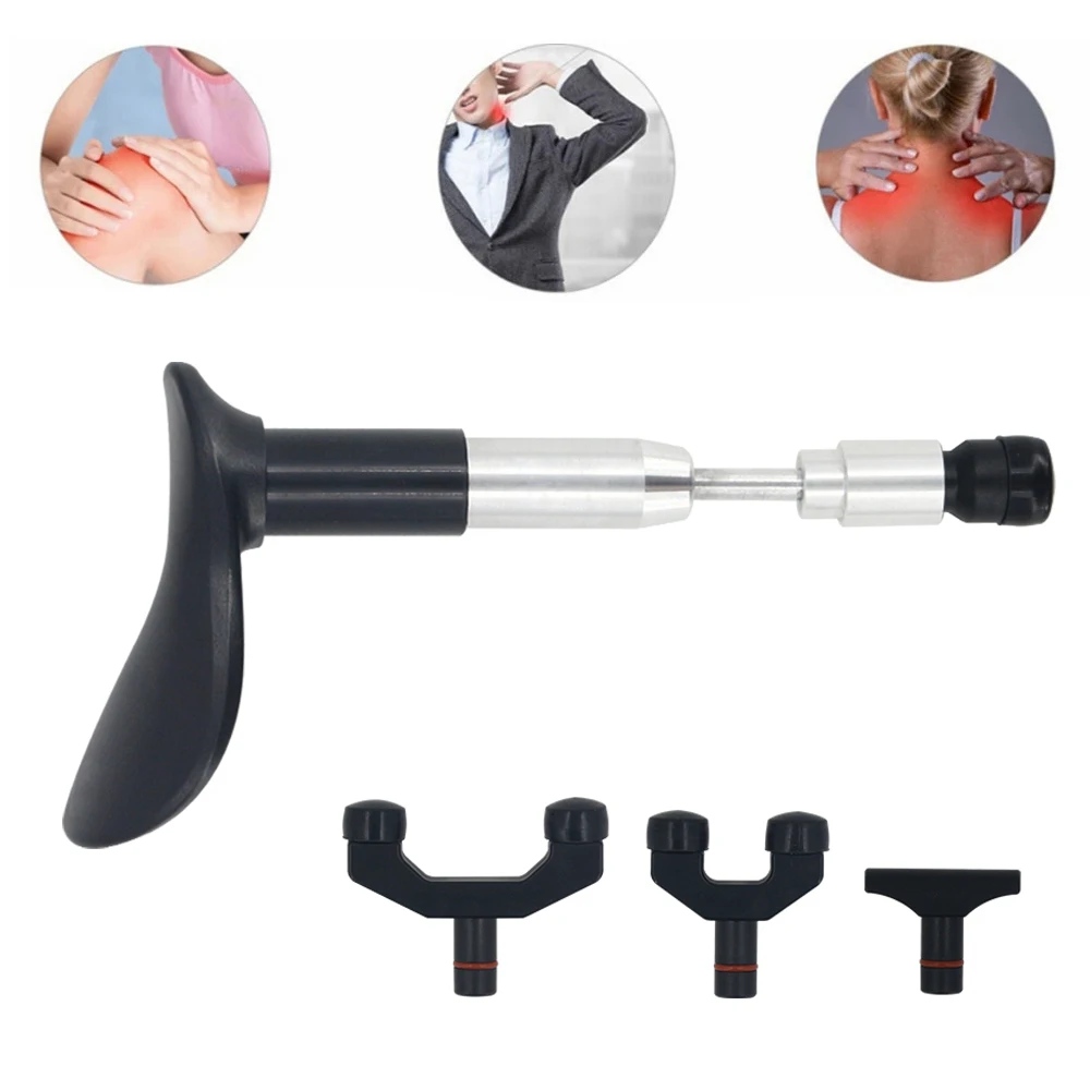 Manual Trigger Point Pressure Massager Multifunctional Body Deep Tissue Massage Gun with Replacement Head Muscle Pain Relief