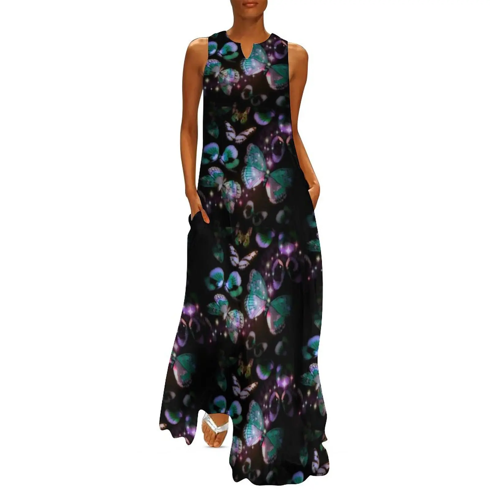 

LILAC FLUTTER NIGHT BUTTERFLY Long Dress dress korean style women's dresses luxury Summer women's clothing