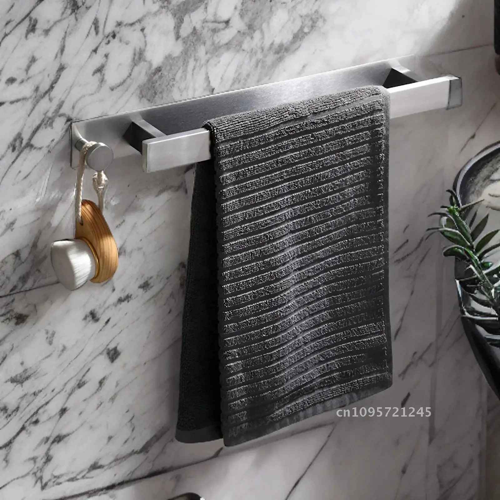 Towel rack，304 Stainless Steel Bathroom Towel Rack Bar Bathroom Towel Rack， Hardware Single Punchless