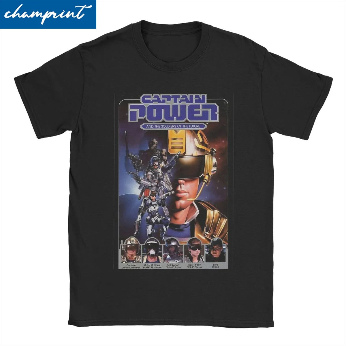 Men Women Captain Power And The Soldiers Of The Future T Shirt Pure Cotton Clothing Vintage Short Sleeve Tees Printed T-Shirts