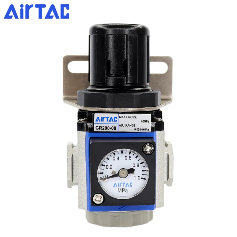 AirTAC GR200-08 GR300-10 GR400-15 GR600-25 Adjustable Pneumatic Pressure Control Valve Regulator GR Series Preparation Unit