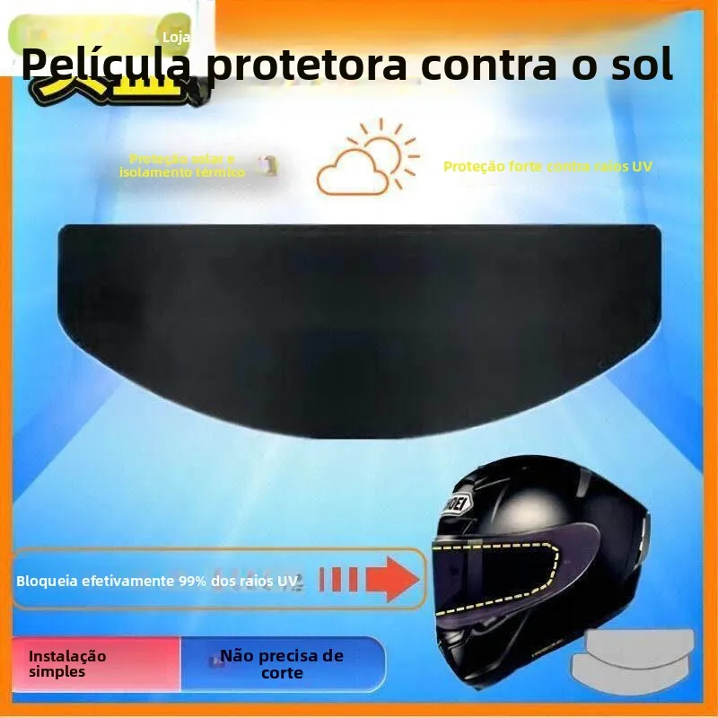 Película de Proteção Solar para Capacete de Moto, Película UV Universal para Capacete Integral e Aberto, Adesivo Decorativo p...