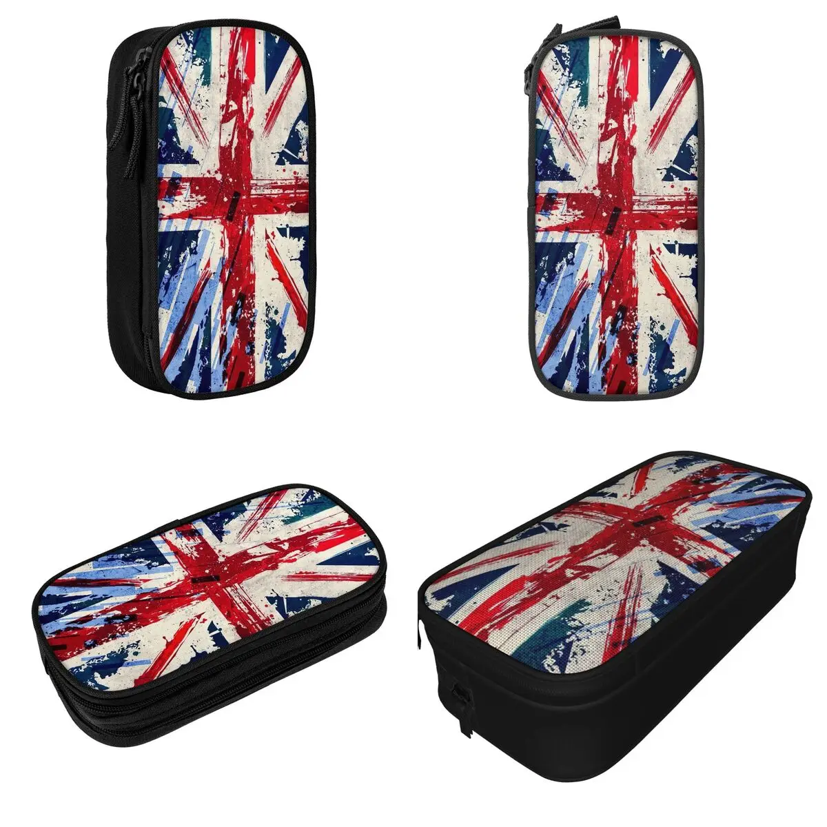 Imagem -02 - Reino Unido Bandeira Inglaterra Lápis Colorido Cases Caneta para Estudantes Grandes Bolsas de Armazenamento Escritório Zíper Papelaria