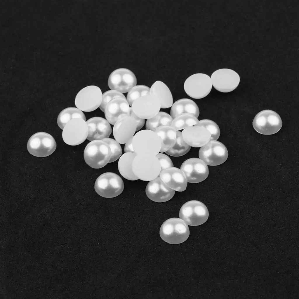 500 Pieces Half Round Flatback Pearl Scapbooking Embellishment for Nair Art