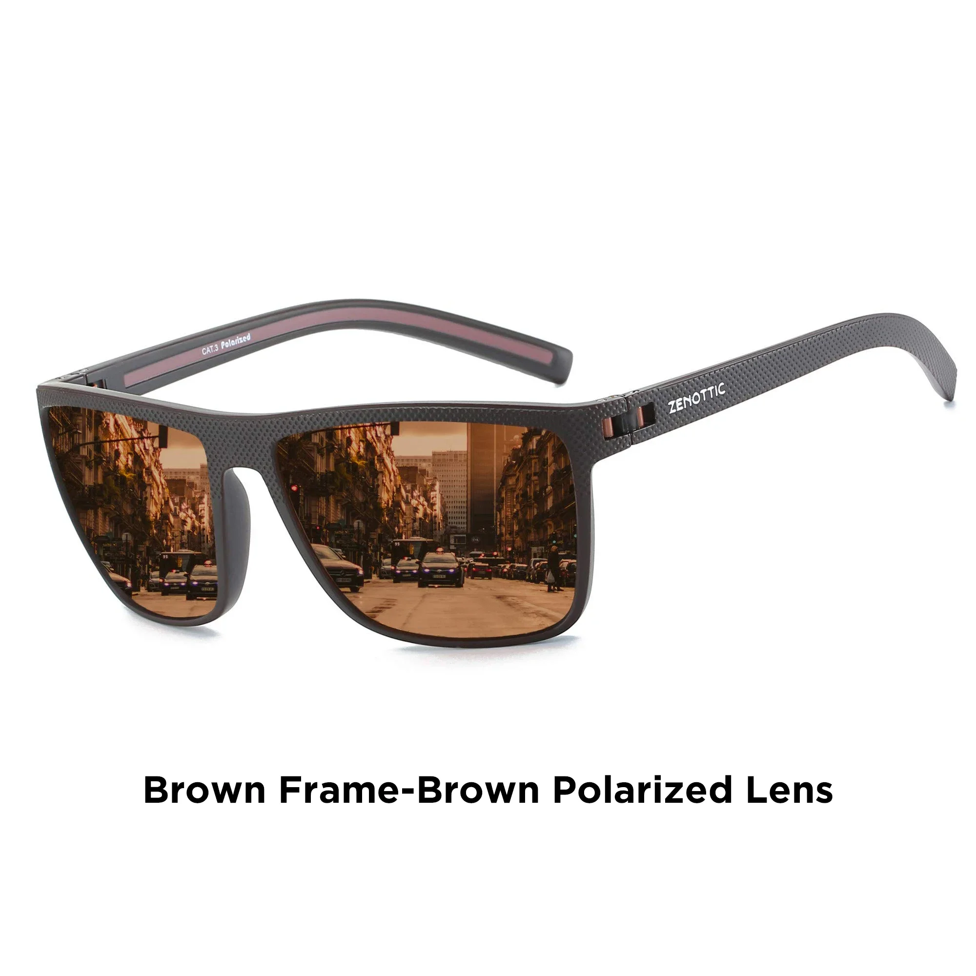 ZENOTTIC Retro-Sonnenbrille mit quadratischem Sehstärke für Unsiex, leicht, TR90, Myopie/Hyperopie/Progressive optische Sonnenbrille – Detail 4