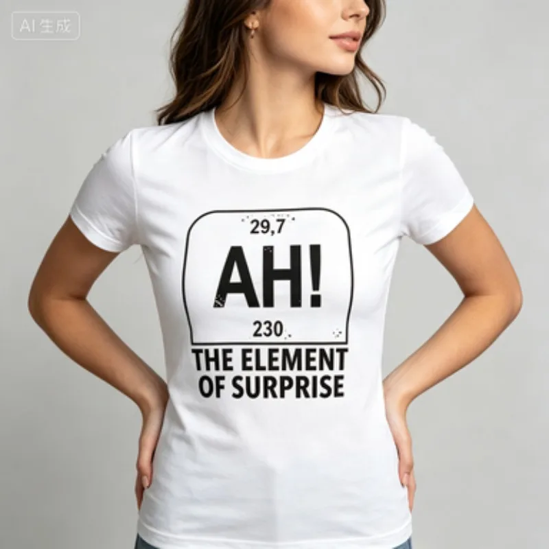 Ah The Element of Surprise T-Shirt Project Hail Mary Shirt Unisex Graphic T Shirts Chemistry Joke Tee Short Sleeve Casual Tops