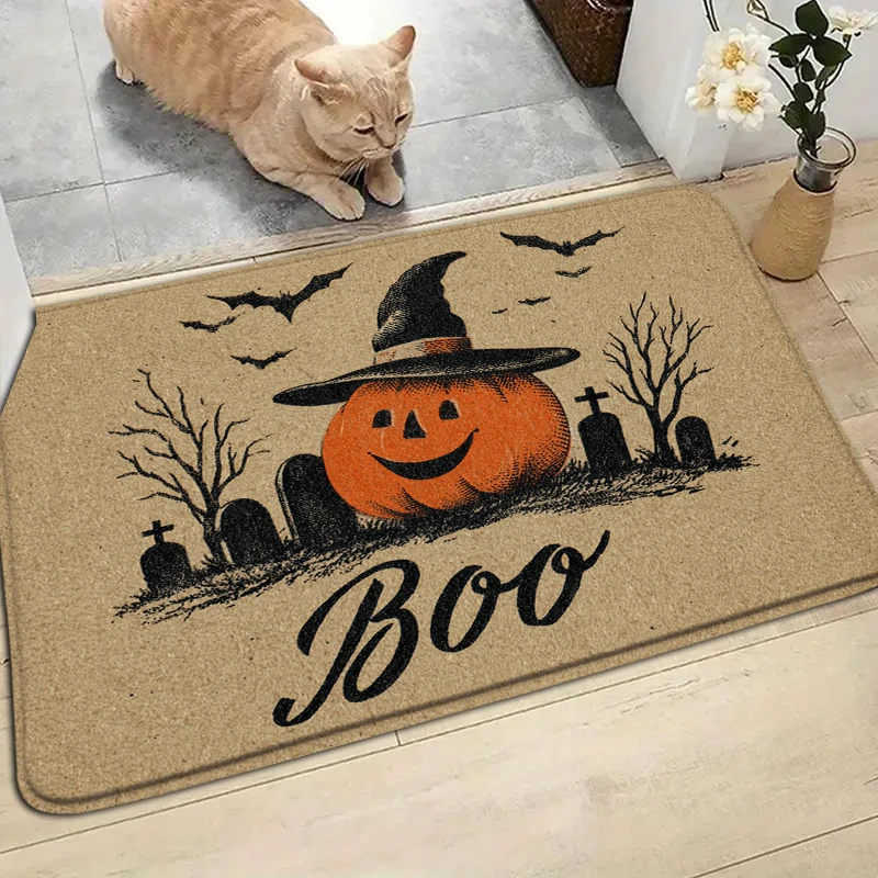 

Halloween Doormat Cartoon pumpkin bat Santa Claus Carpet Home Living Room Soft Rug Bathroom Kitchen Indoor Anti-Slip Floor Mat