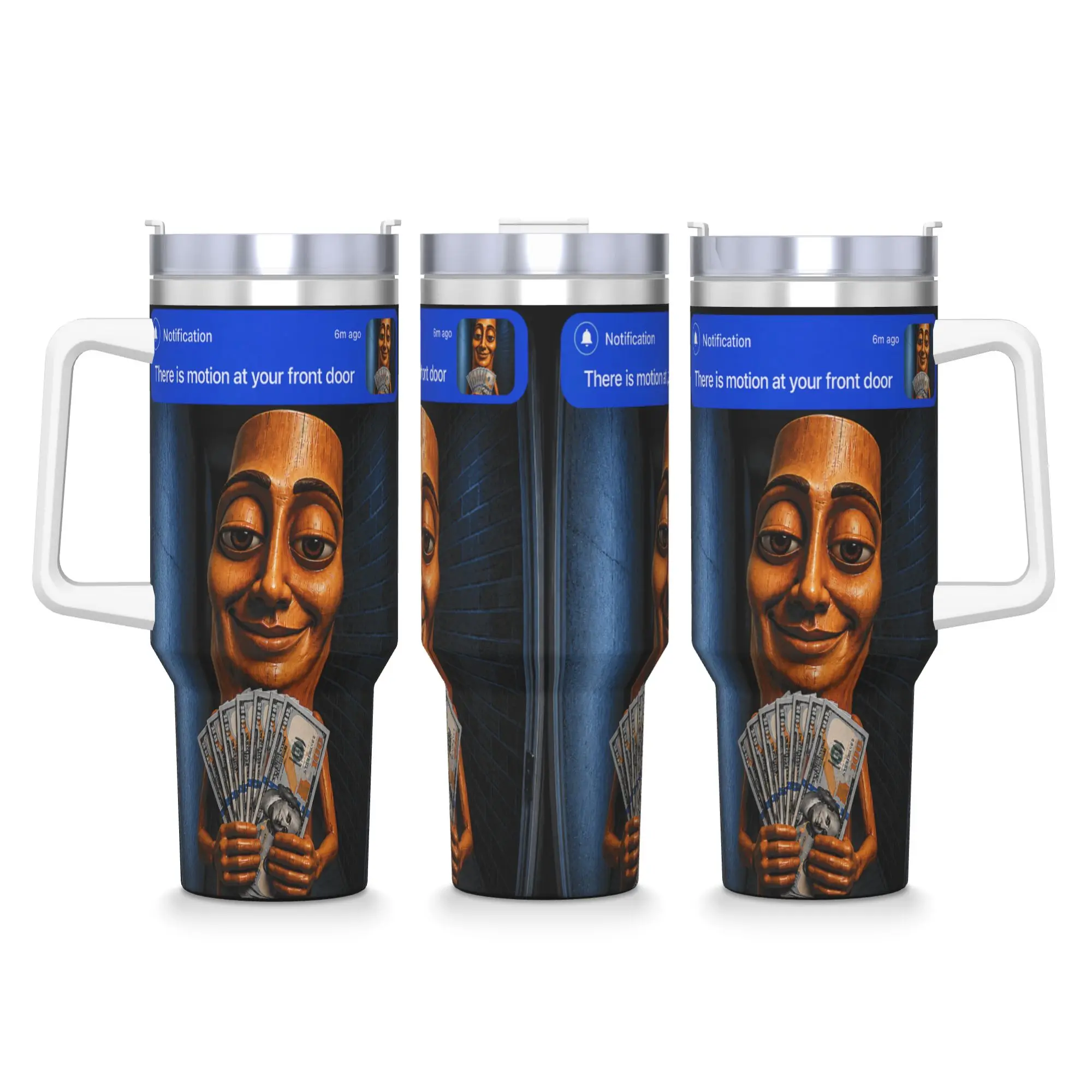 There is Motion at Your Front Tung Tung Tung Sahur Money Stainless Steel Tumbler Camping Car Mugs Large Capacity Thermal Cups