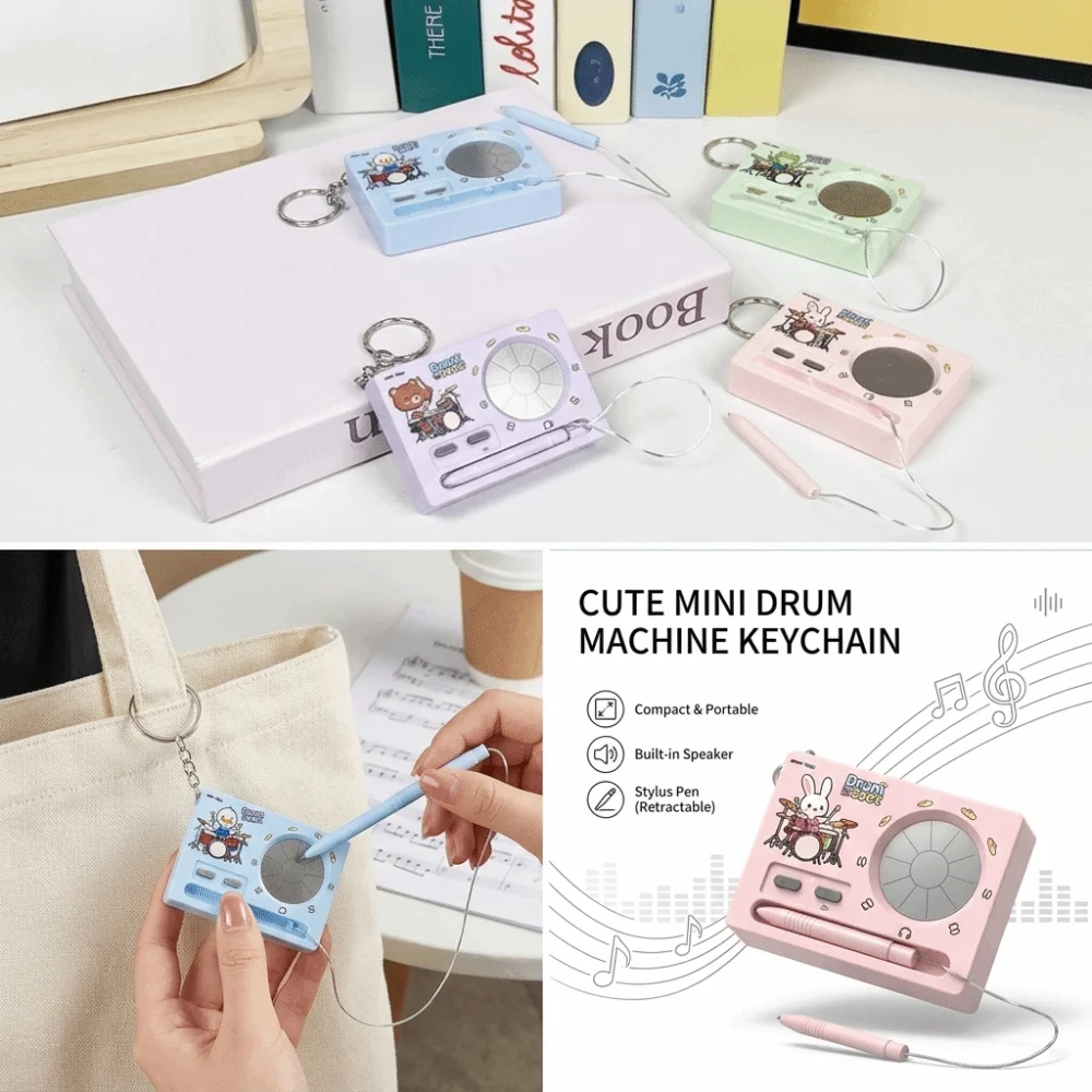 Compact Portable Size Music Instrument Keychain Lightweight Drop-Resistant Electronic Piano Keychain Fine Polishing