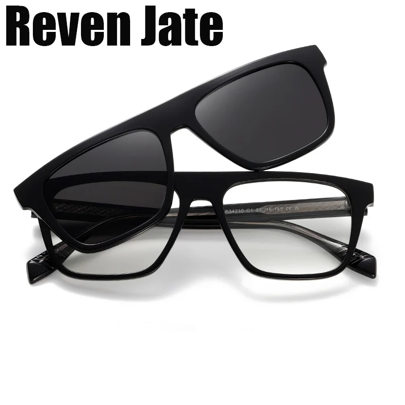 

Reven Jate S34210 Polarized Sunglasses Men Women Magnetic Clip On Glasses Plastic Optical Prescription Eyewear Frames Eyeglasses