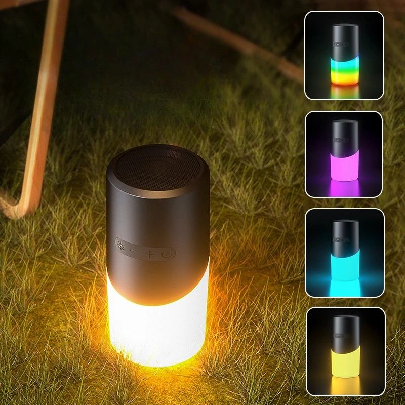 Wireless Bluetooth speaker with RGB light Outdoor portable small audio ambient light TWS interconnection card.