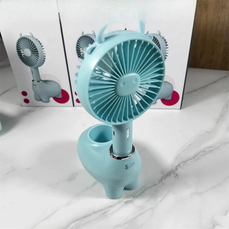 Handheld Small Fan Portable Base Small Silent Mini USB Rechargeable Ultra-Long Battery Life