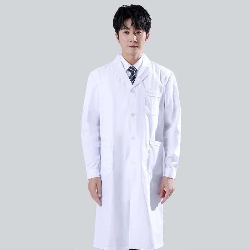 Male's White Medical Coat Men Scientist Lab Coat Doctor Coat Laboratory Coat for Hospital Student School Cosplay Food Coat